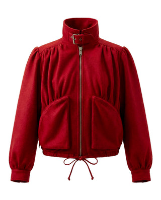 BOMBER IN PANNO DI LANA E CASHMERE CON COLLO ALTO