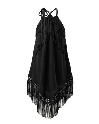ABITO MINI HALTER CON FRANGE