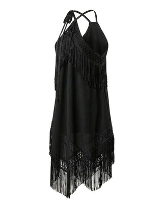 ABITO MINI HALTER CON FRANGE