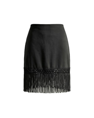 GONNA MINI CON FRANGE DARK BLACK