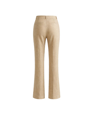 PANTALONE FLARE SARTORIALE IN LINO STRETCH CON SPACCHI