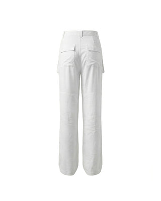 PANTALONE CARGO IN COTONE OPTICAL WHITE