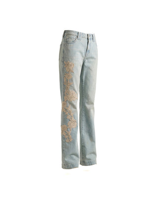 JEANS CON RICAMI FLOREALI