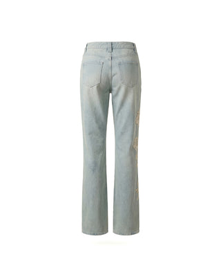 JEANS CON RICAMI FLOREALI
