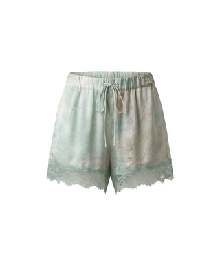 SHORTS TIE-DYE IN VISCOSA CON INSERTI IN PIZZO - TIE DYE