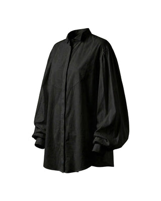 CAMICIA SMOKING IN COTONE DARK BLACK