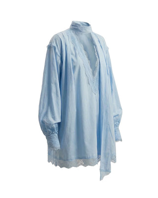 ABITO CHEMISIER IN COTONE CON PIZZO