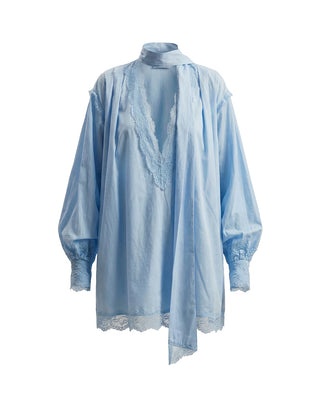 ABITO CHEMISIER IN COTONE CON PIZZO