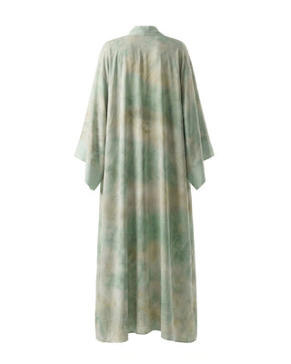 KIMONO LUNGO TIE-DYE CON MANICHE AMPIE