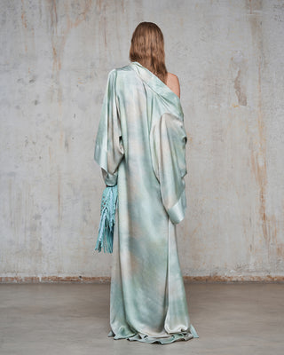 KIMONO LUNGO TIE-DYE CON MANICHE AMPIE