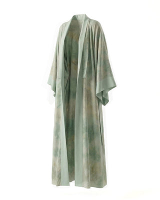 KIMONO LUNGO TIE-DYE CON MANICHE AMPIE