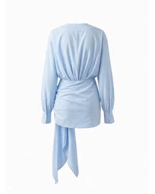 ABITO MINI IN COTONE CON DRAPPEGGIO E FUSCIACCA
