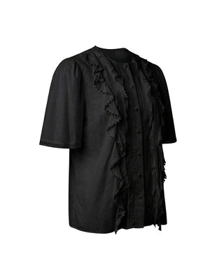 CAMICIA CON ROUCHES E INSERTI IN PIZZO