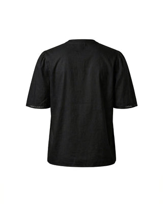 CAMICIA CON ROUCHES E INSERTI IN PIZZO