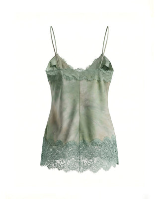 TOP CON SCOLLO A V E DETTAGLI IN PIZZO TIE DYE