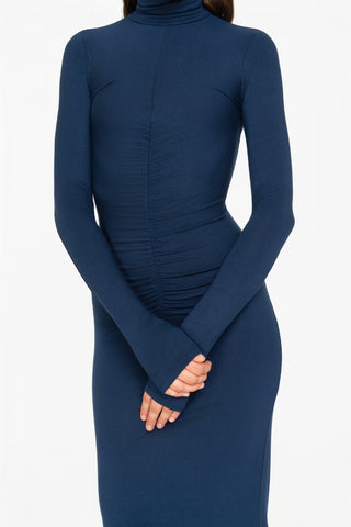 LONG JERSEY DRESS WITH GRIPPING