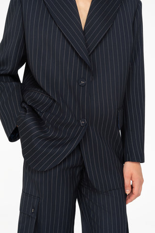 OVERSIZED PINSTRIPED BLAZER