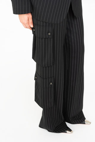 PINSTRIPED CARGO PANTS
