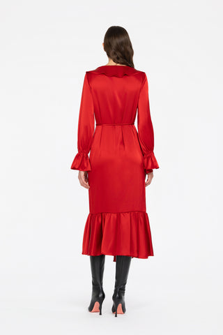 MIDI DRESS WITH RUFFLES