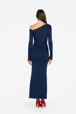 LONG ONE-SHOULDER JERSEY DRESS