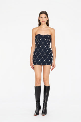 MINIDRESS BUSTIER CHECK