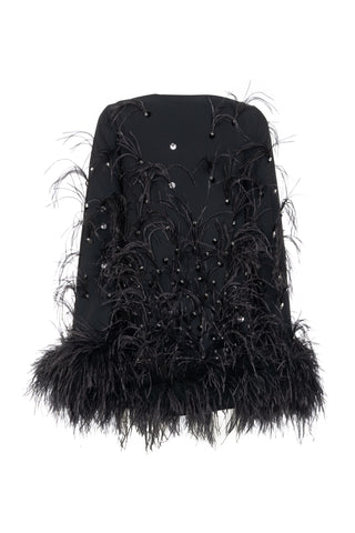 TUNIC MINIDRESS WITH FEATHERS