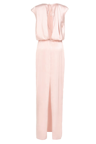 LONG SATIN DRESS WITH DRAPING