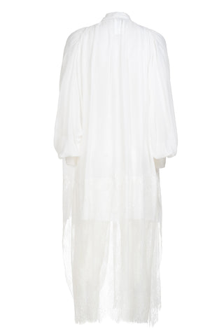 LONG SILK AND LACE SHIRT