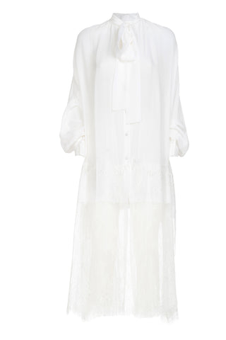LONG SILK AND LACE SHIRT