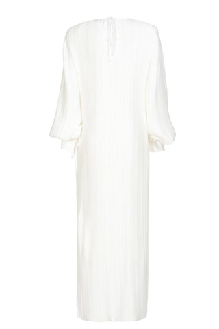 LONG PLEATED DRESS WITH SIDE SPLIT