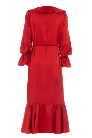 ABITO MIDI CON VOLANT