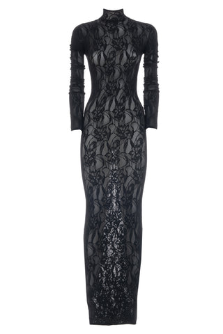 LONG SEAMLESS FLORAL DRESS