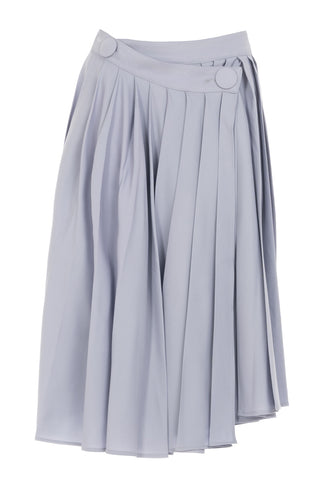 PLEATED WOOL MIDI SKIRT
