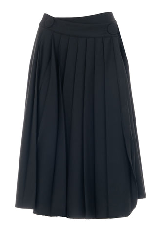 PLEATED WOOL MIDI SKIRT