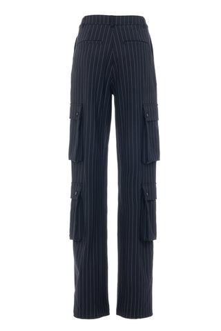 PINSTRIPED CARGO PANTS
