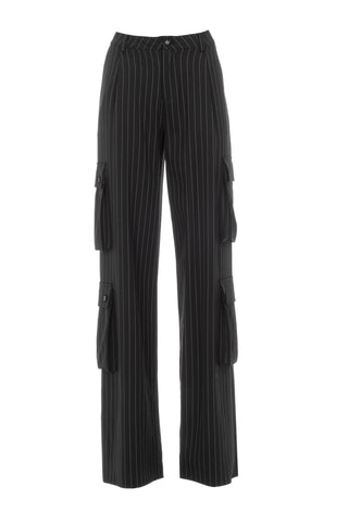 PINSTRIPED CARGO PANTS