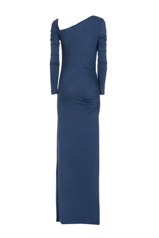 LONG ONE-SHOULDER JERSEY DRESS