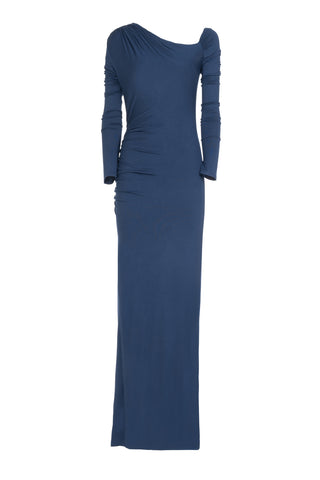 LONG ONE-SHOULDER JERSEY DRESS