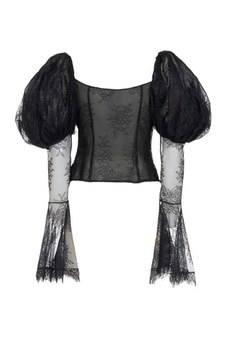 OFF-SHOULDER TULLE SHIRT