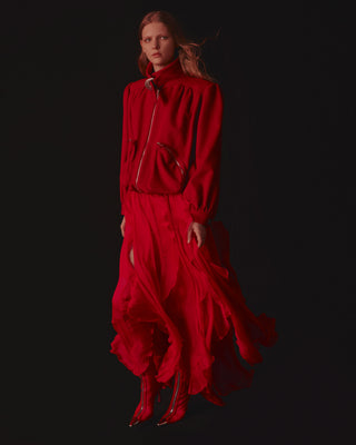 BOMBER IN PANNO DI LANA E CASHMERE CON COLLO ALTO